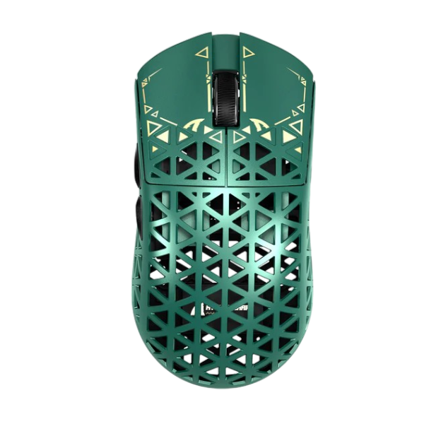 ATTACK SHARK R5 green carbon fiber wireless gaming mouse with PAW3950MAX sensor and 8K polling rate