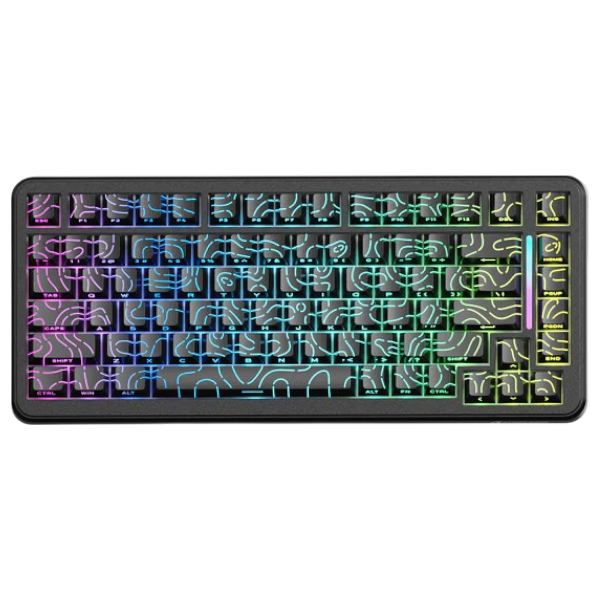 ATTACK SHARK X82PRO black wireless rapid trigger gaming keyboard with magnetic switches and ergonomic design.