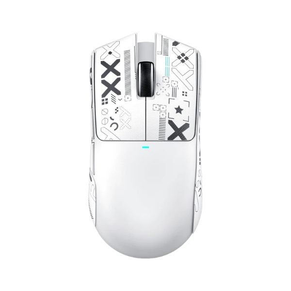 ATTACK SHARK X11SE white wireless gaming mouse with ergonomic design and RGB lighting.