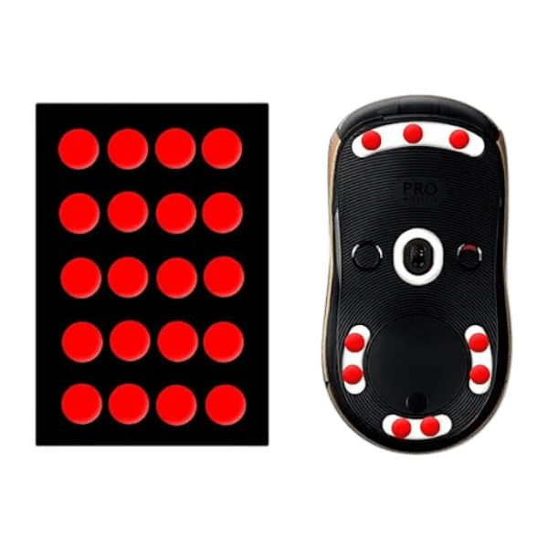 Glide Obsidian Control Mouse Skates Red 20 Dots PTFE for smooth glide and control