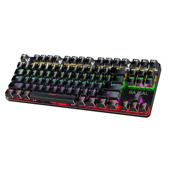 K200 87-Key Mechanical Gaming Keyboard Black with RGB Backlight and Blue Axis Switches