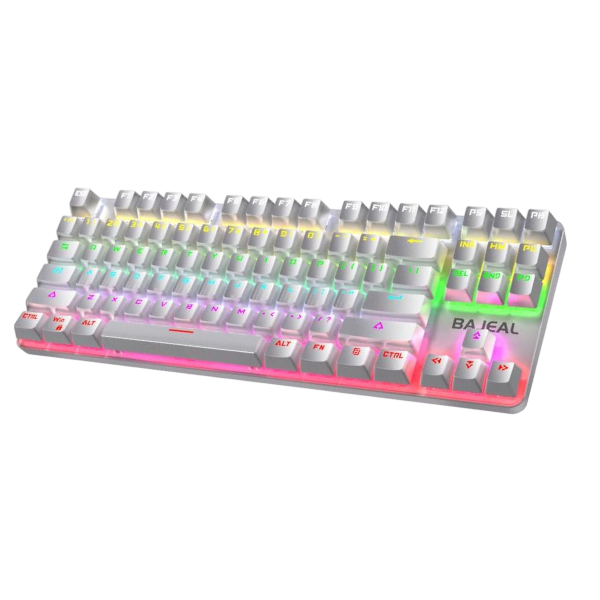 K200 87-Key Mechanical Gaming Keyboard White with RGB Backlight and Blue Axis Switches